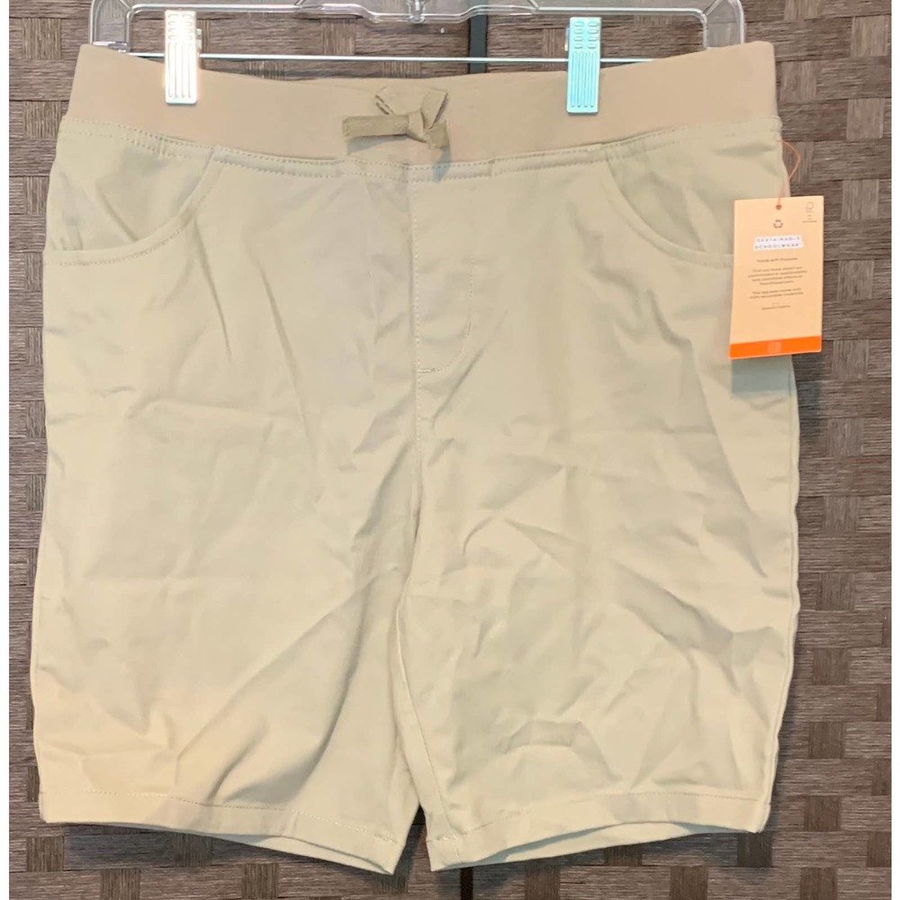 Girl's School Uniform Pull On Tie Front Shorts- Size 16 - Picture 3 of 4